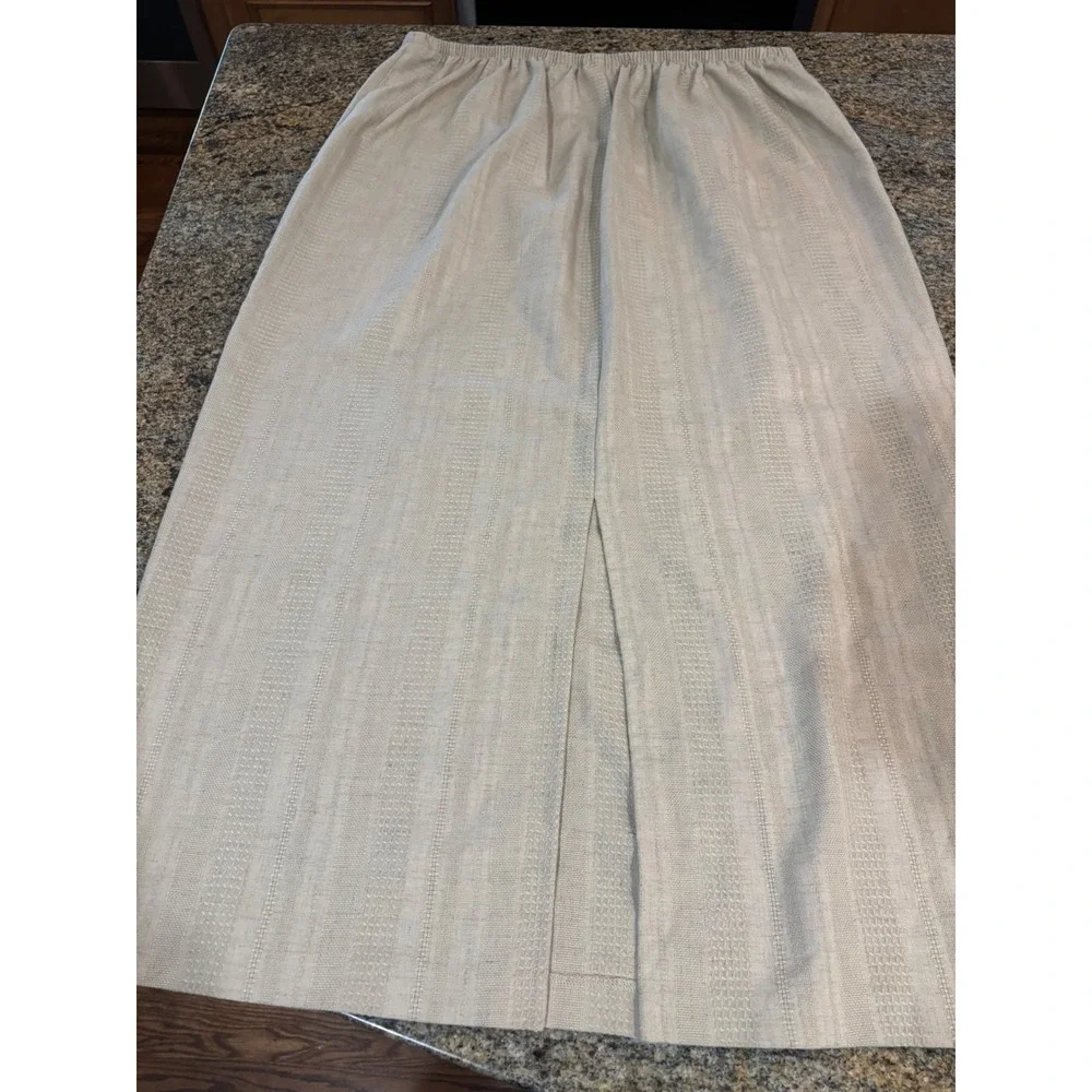 Vtg Alfred Dunner Womens‎ Skirt Size 16 Beige Giraffe Embroidered Maxi Safari